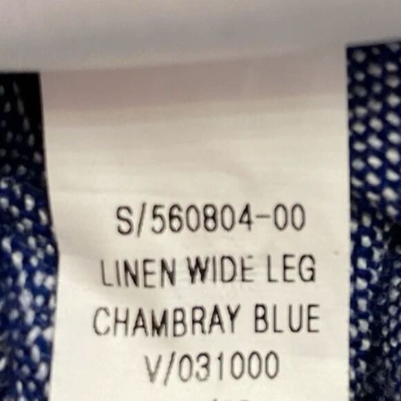 OLD NAVY Linen Blend Pull On Pants Chambray Blue High-Rise Wide Leg Women Size S - Picture 11 of 11